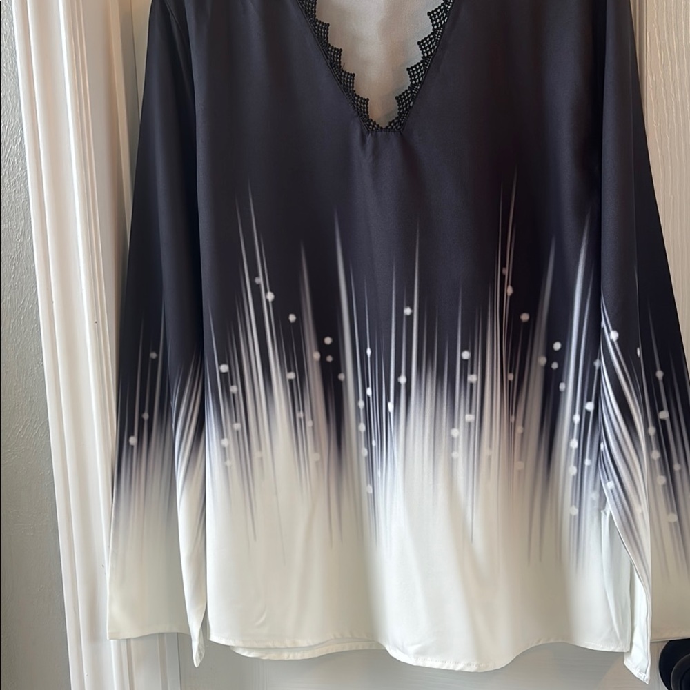 Elegant Black and White Women's Top